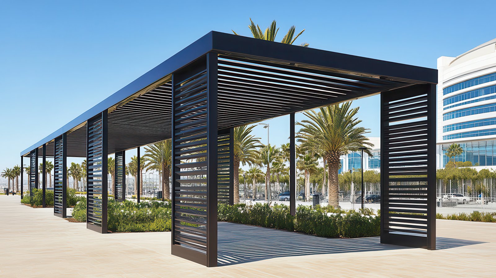 Pérgola metálica moderna